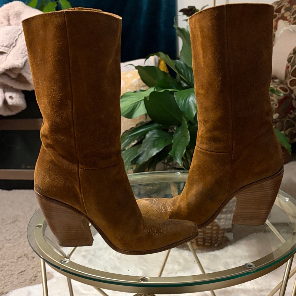 Golden Goose Brown Suede Heeled Boots - Picture 4 of 10
